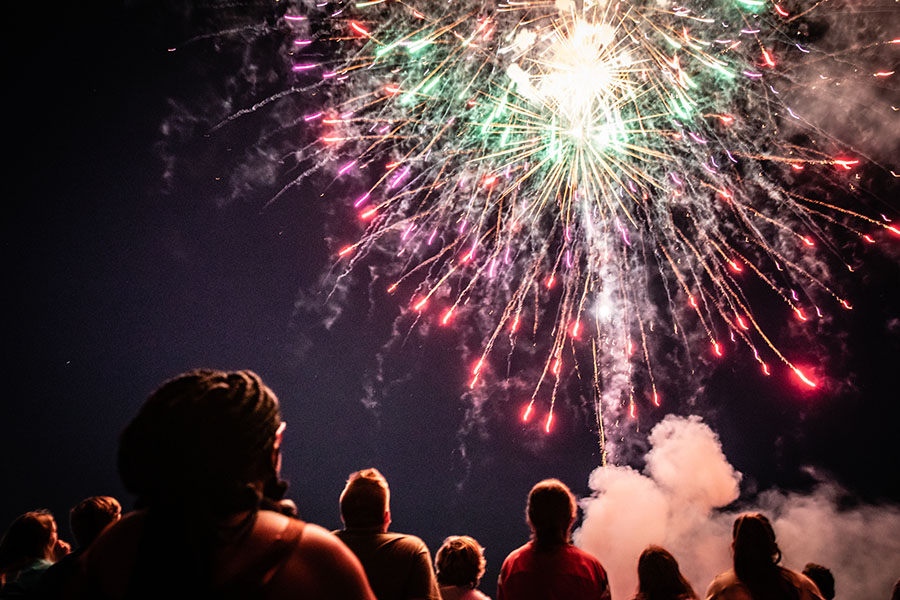 Students enjoyed fireworks over the Northwest campus Tuesday night, a tradition at the University that celebrates the start of the academic year. When classes began Wednesday, Northwest set a new high for overall enrollment. (Photo by Brandon Bland/Northwest Missouri State University)
