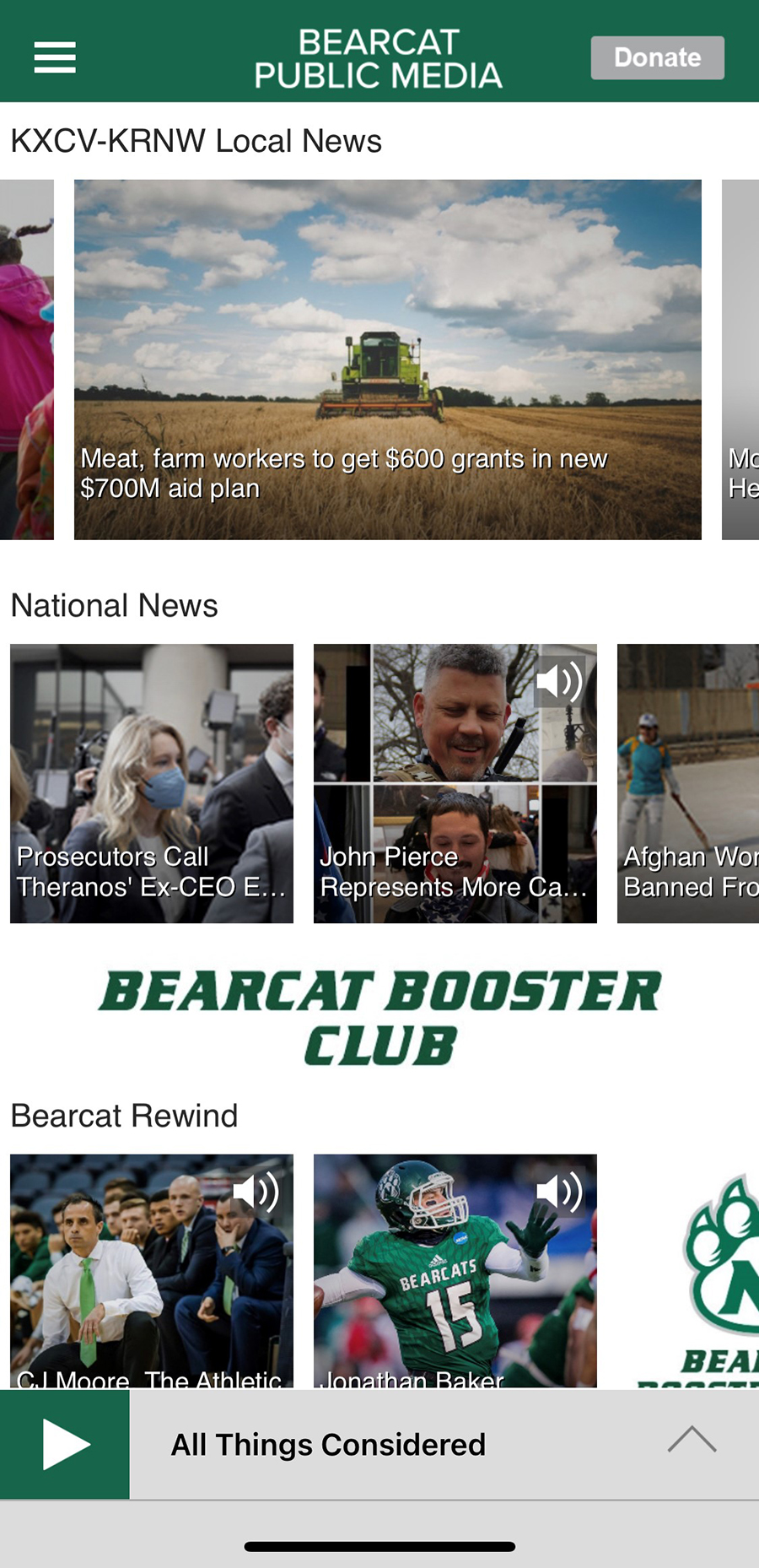 The “Bearcat Public Media App” is available on app stores for all mobile platforms, including android and iOS phones and tablets.