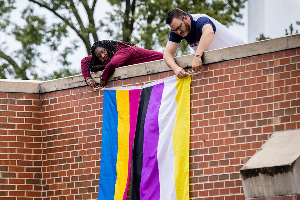 Northwest celebrating LGBTQIA+ History Month with flag display, movie screening, lecture