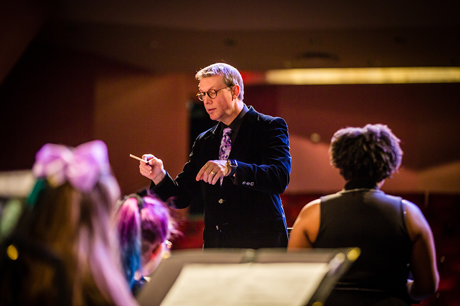 Dr. Robert Pippin, who conducts Northwest's Concert Band and Studio Jazz Ensemble, has been appointed as the next Dennis C. Dau Professor of Instrumental Music. (Northwest Missouri State University photo)
