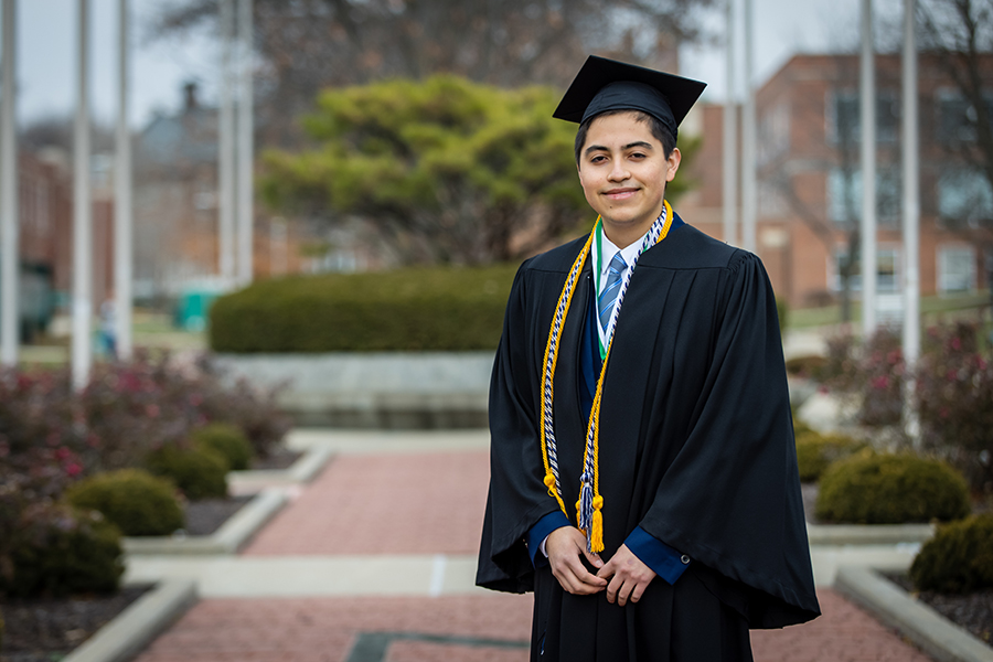 Camilo Castelblanco Riveros graduated from Northwest with his bachelor’s degree in biology and psychology with a minor in chemistry. (Photo by Todd Weddle/Northwest Missouri State University)