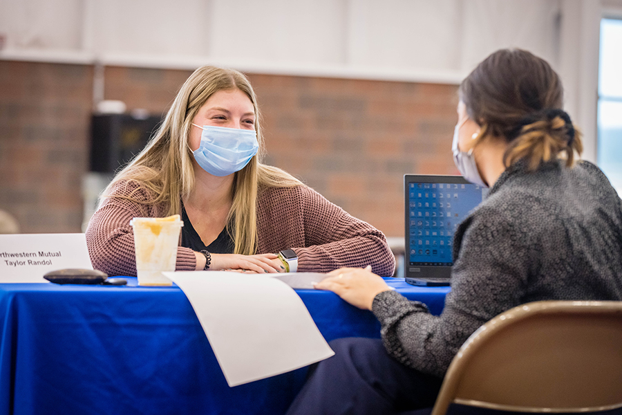 Speed Networking and Mock Interview Day help students practice their networking and interviewing skills with real employers.