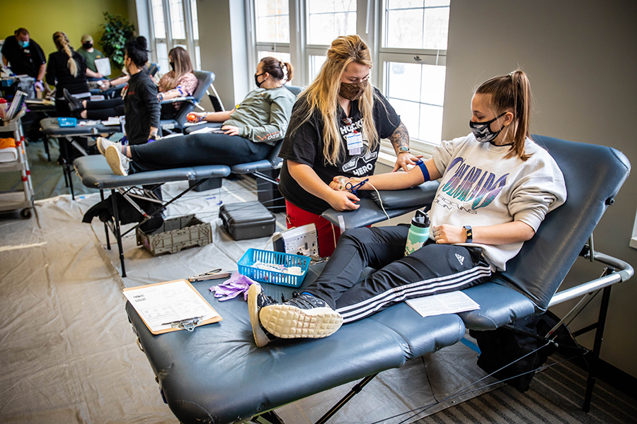 Northwest’s Student Senate and the Community Blood Center annually coordinate a series of blood drives on the University campus. Their spring blood drive is April 20-21. (Photo by Todd Weddle/Northwest Missouri State University)