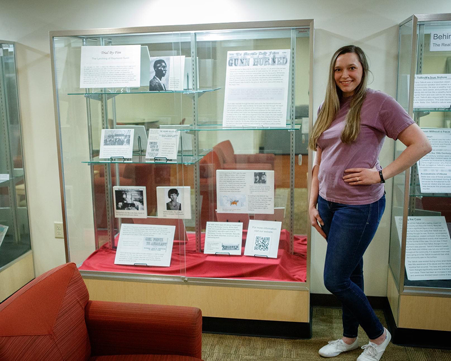 Tillman worked with classmates to curate “Trial by Fire,” an exhibit about the lynching of Raymond Gunn, for a local history practicum course a Northwest.