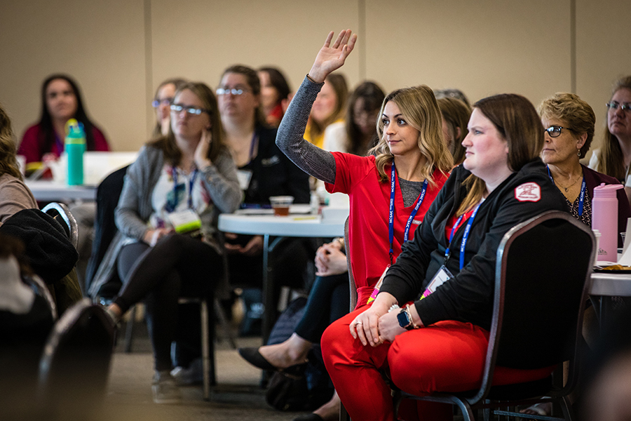 More than 200 nurses from throughout the region, including students in Northwest Missouri State University nursing programs, gathered April 7 for the inaugural Northwest Missouri Nursing Collaborative Conference. (Photos by Lauren Adams/Northwest Missouri State University)