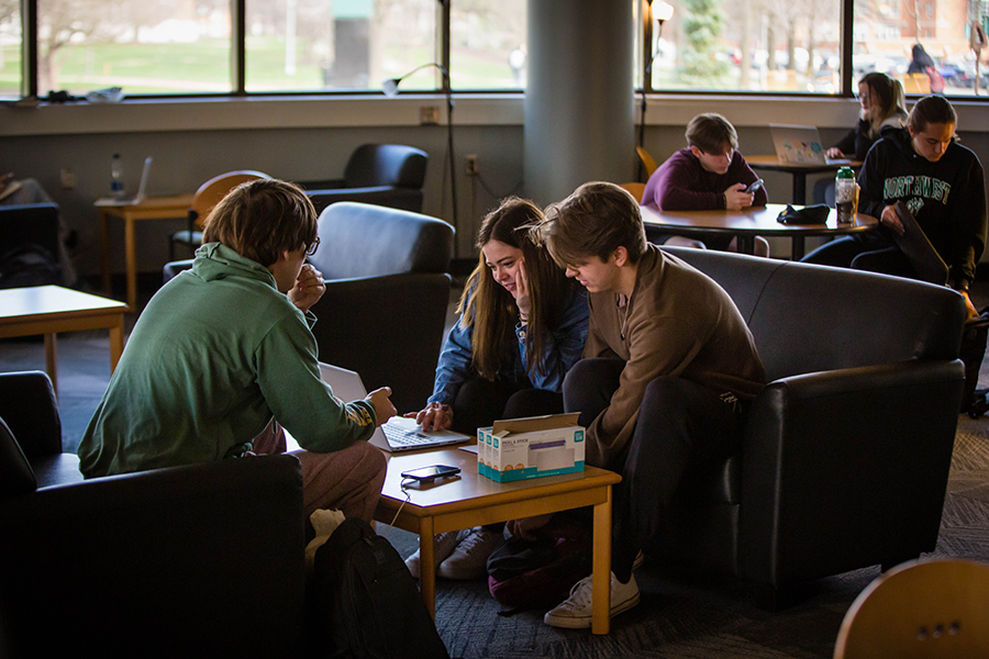 The B.D. Owens Library offers spaces for students to collaborate and take study breaks. (Photo by Abigayle Rush/Northwest Missouri State University)