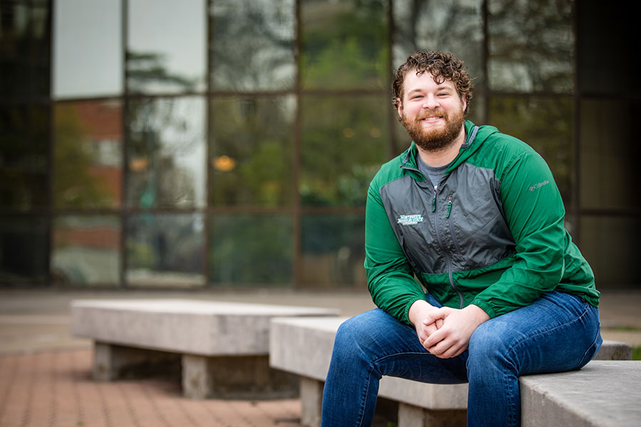 Eli Weber graduated from Northwest this spring with his Bachelor of Science degree in political science. (Photo by Lauren Adams/Northwest Missouri State University)