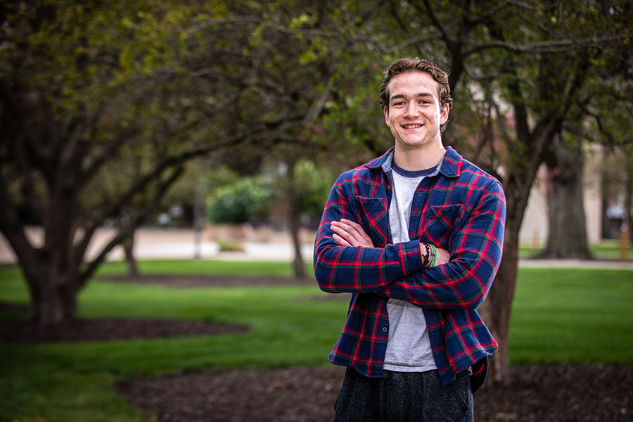 Jon Bock graduated from Northwest this spring with his bachelor’s degree in biochemistry and aspires to advance his education by studying cancer biology. (Photo by Lauren Adams/Northwest Missouri State University)