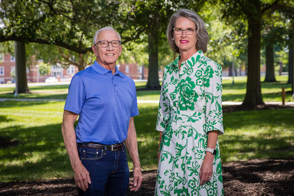 Leisha Barry (right) has succeeded Dr. Bob Burrell this summer as president of the Northwest Foundation Board of Directors. (Photos by Todd Weddle/Northwest Missouri State University)