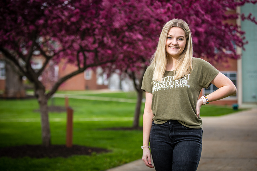 Caitlin McEntee graduated from Northwest in May with her bachelor’s degree in chemistry with a biochemistry emphasis. This fall, she is attending the University of Kansas to begin work toward her Ph.D. (Photo by Lauren Adams/Northwest Missouri State University)