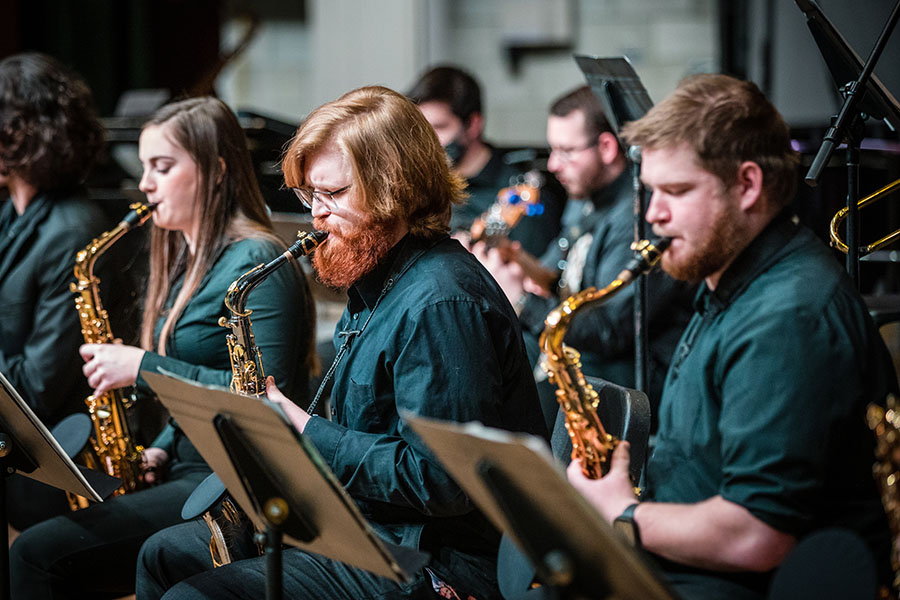 Northwest jazz ensembles and other music ensembles are conducting auditions for the 2022-23 academic year. (Northwest Missouri State University photos)