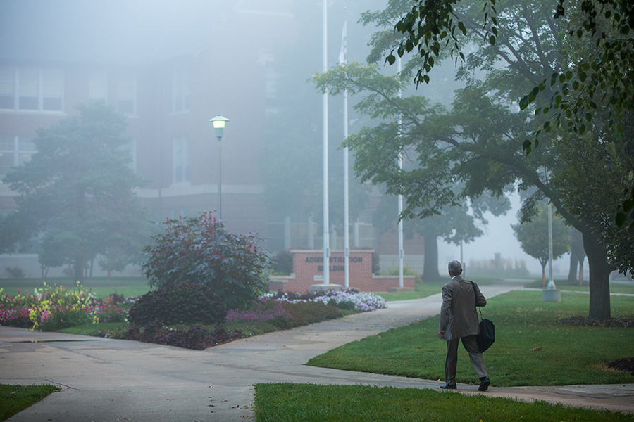 Almost daily, President Jasinski walked across the Northwest campus to his office in the Administration Building from the Thomas Gaunt House, the 152-year-old home that has served as the residence for all 10 of the University’s presidents and their families. 