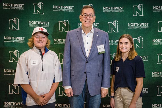 Pictured left to right are Drey Newell, Michael Faust and Brianna Wilson (Photo by Lauren Adams/Northwest Missouri State University)