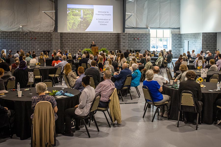 Northwest students came face-to-face Saturday with donors who support them through their contributions to University scholarships during the annual “Powering Dreams” celebration at the Agricultural Learning Center. (Photo by Lauren Adams/Northwest Missouri State University)