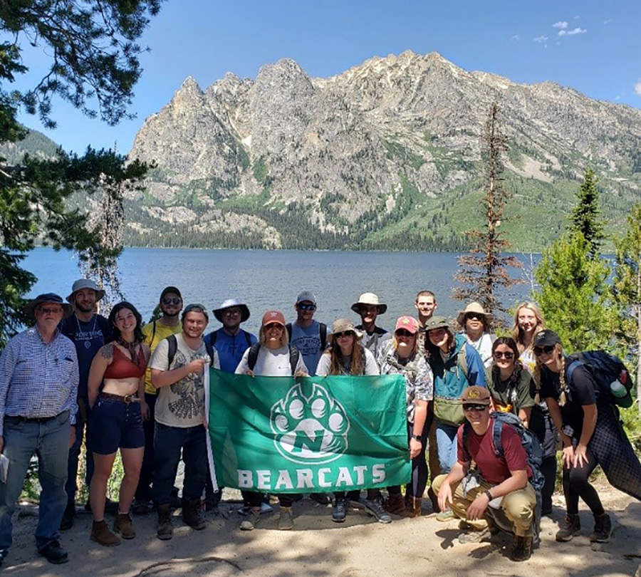 Northwest students and faculty stopped for a photo along Jenny Lake Trail at Grand Teton National Park in Wyoming during a summer tour of national parks. (Submitted photos)