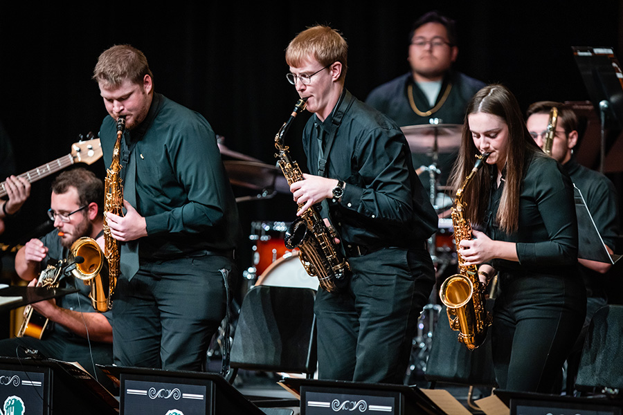 Northwest jazz ensembles perform multiple concerts annually in a variety of venues. Photo by Todd Weddle/Northwest Missouri State University)