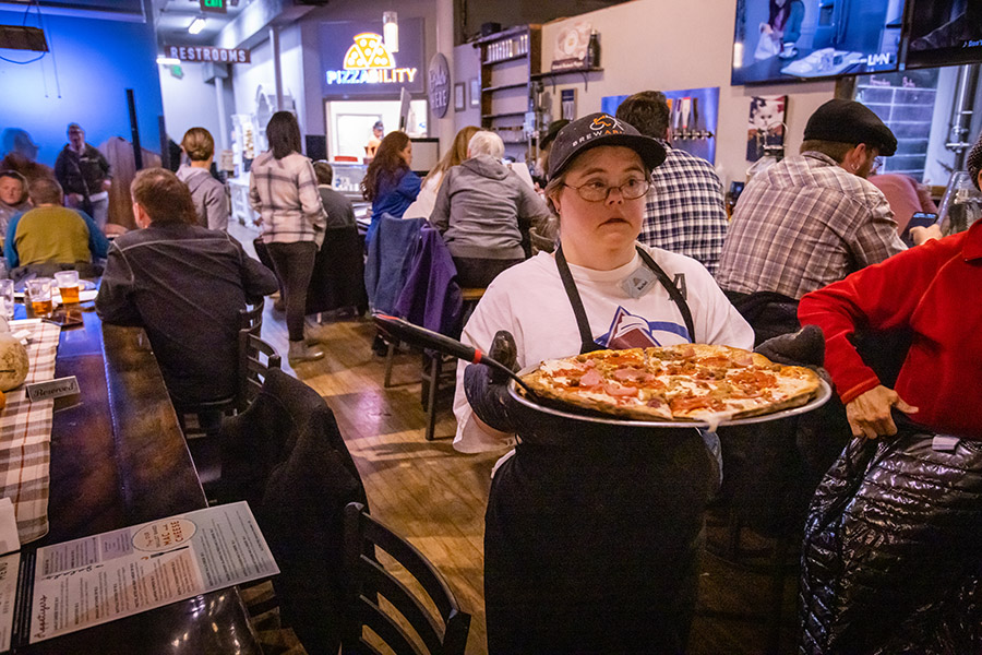 Rachel, 41, has worked at Brewability since 2019. Asked what she enjoys most about working at the business, she said, “I love making pizza and dancing, too, and singing.”