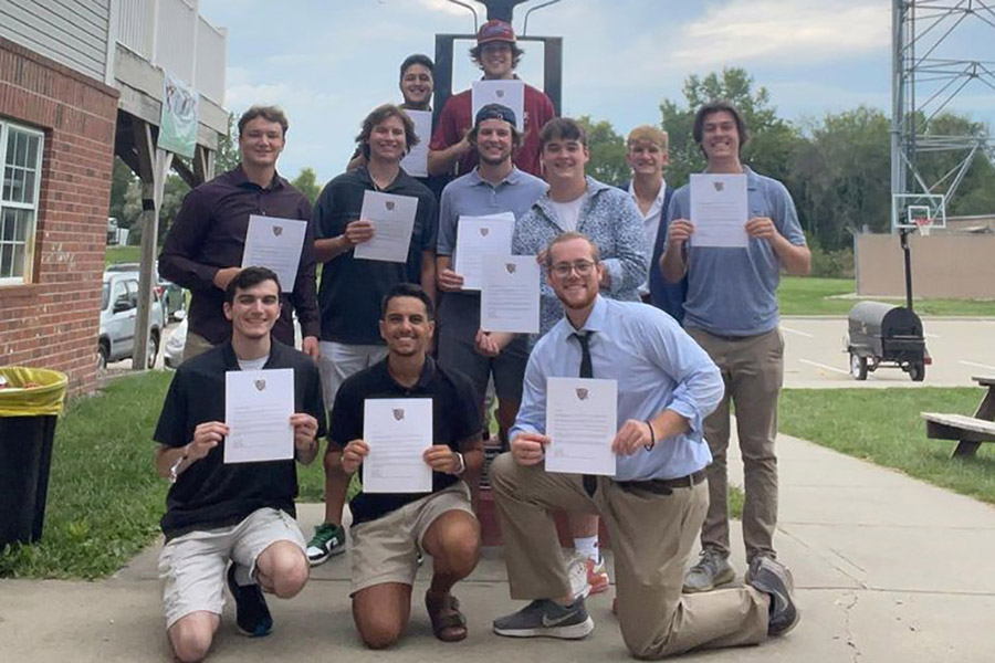 Pictured left to right in the front row are Blake Leasure, Sal Bonadonna and Landyn Cowger. In the middle row are Brandon Wooton, Carter Kinslow, Caleb Goodwin, Jackson Faulkner, Corben McClintock and Jake Layman. In the back row are Peyton Baker and Austin Walker. Not pictured are Tanner Carriker, Noah Graham and Drew Walker.