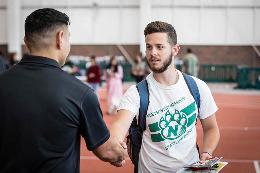 Northwest job fairs and career days provide students with opportunities to network with employers and seek internships as well as part-time and full-time jobs. (Photo by Abigayle Rush/Northwest Missouri State University)