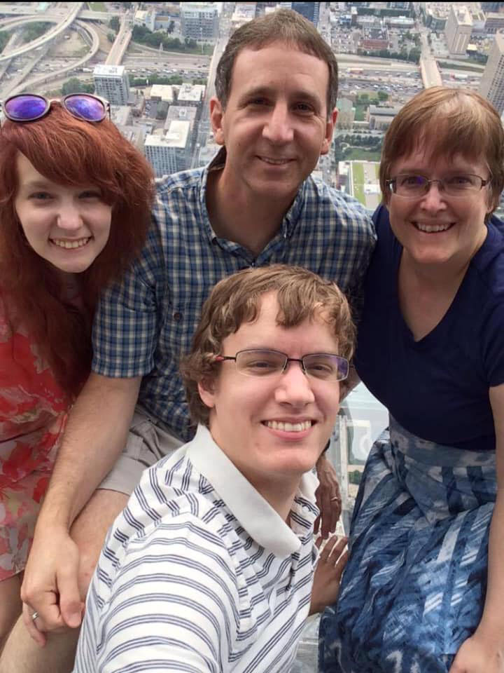 The Smith family captured this favorite family photo during a vacation in Chicago. Clockwise from the top are Dan, Sue, and their children Benjamin and Fitz.