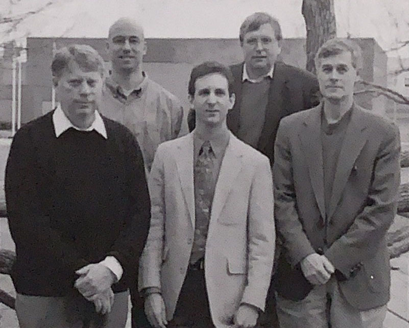 Dan Smith joined the Northwest faculty in the fall of 1999 and remained with the University until his death in 2022. The faculty comprising Northwest's political science department during the 1999-2000 academic year were, clockwise from top left, Dr. Kevin Buterbaugh, Dr. Dave McLaughlin, Dr. Richard Fulton, Smith and Dr. Bob Dewhirst. (2000 Tower yearbook photo)