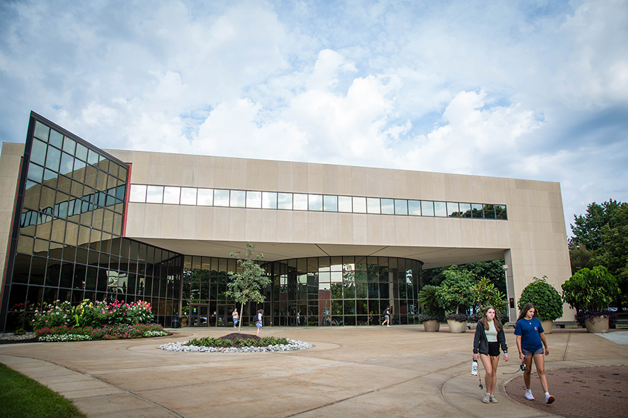 The B.D. Owens Library on the Northwest campus opened in 1983 and celebrates its 40th anniversary this spring. (Photo by Abigayle Rush/Northwest Missouri State University)