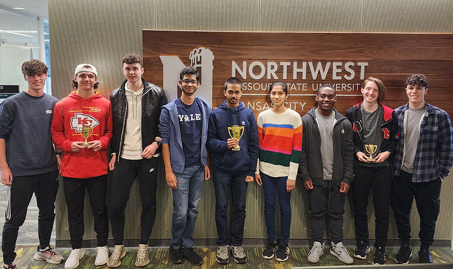 Teams of students representing Millard North High School of Omaha, Nebraska; Blue Springs High School and Summit Tech Academy in Lee’s Summit in Missouri, finished in the top three at Northwest's  “Most Awesome Programming Contest 4.0.” (Submitted photo) 