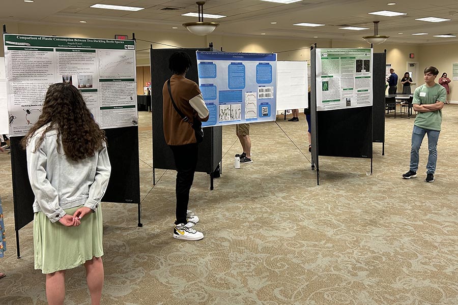 Poster presentations focused on topic related to computer science and information systems, biology, history and psychology.