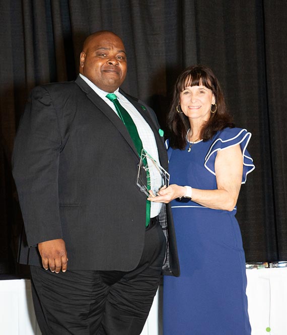 Dr. Clarence Green received the Northland Regional Chamber of Commerce's Excellence in Higher Education award Tuesday evening. (Submitted photo)