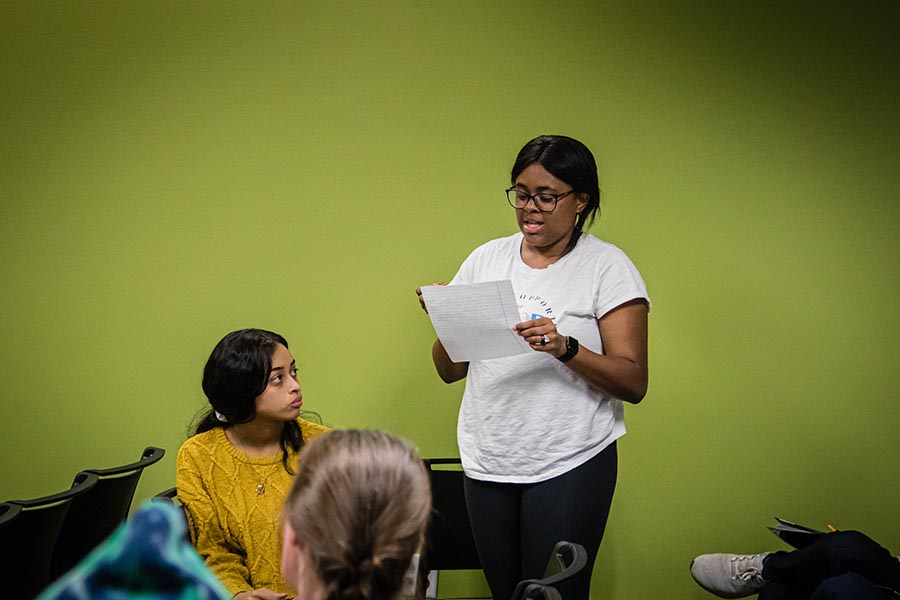 After their stories were complete, participants were invited to read them aloud for the audience.