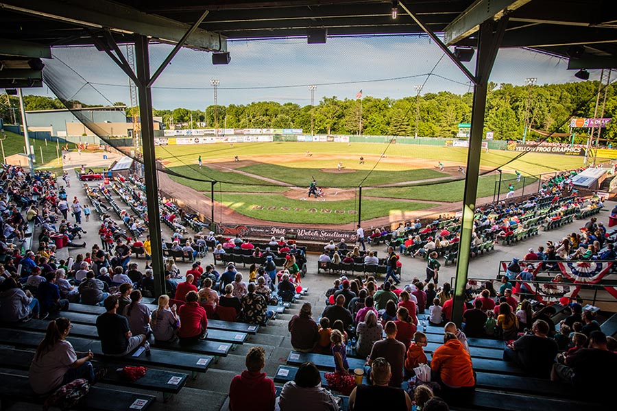 Northwest employees, students, alumni and friends annually fill the historic Phil Welch Stadium in St. Joseph for Northwest Night at the St. Joseph Mustangs. (Photos by Lauren Adams/Northwest Missouri State University)