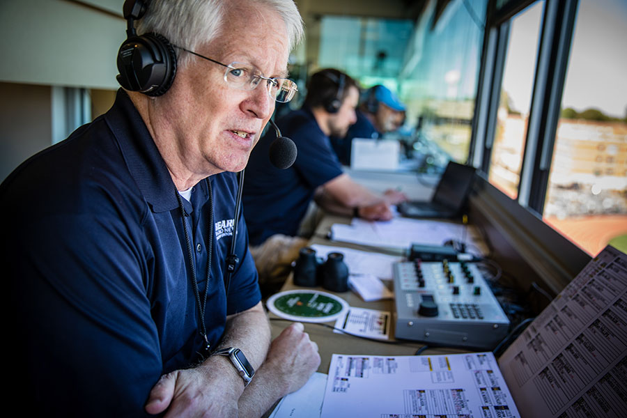 John Coffey began broadcasting Bearcat football games in 1985. (Photo by Todd Weddle/Northwest Missouri State University)