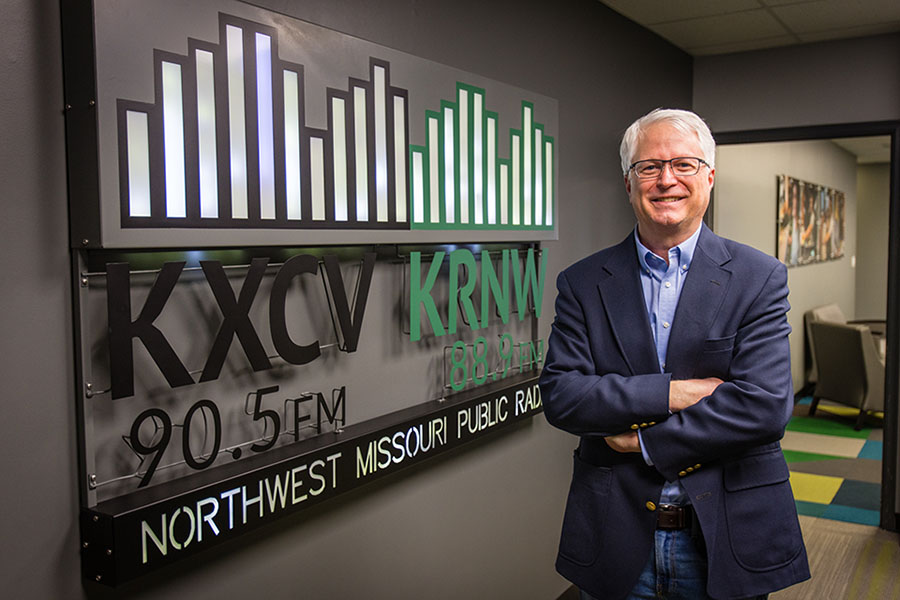 John Coffey is entering his 39th year as the “Voice of the Bearcats” this fall, and has worked as a staff member with the Bearcat Radio Network's flagship, KXCV-KRNW, since 1999. (Photo by Lauren Adams/Northwest Missouri State University)