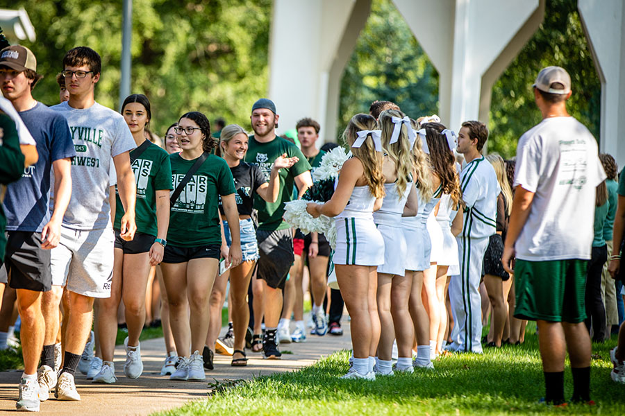 Northwest welcomed its first-year students during its annual convocation and "March to the Tower" event on Aug. 18. (Photo by Chandu Ravi Krishna/Northwest Missouri State University)