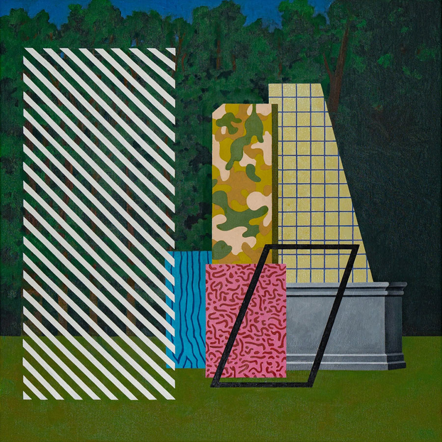 "Outdoor Theories," an oil painting on canvas by Armin Mühsam