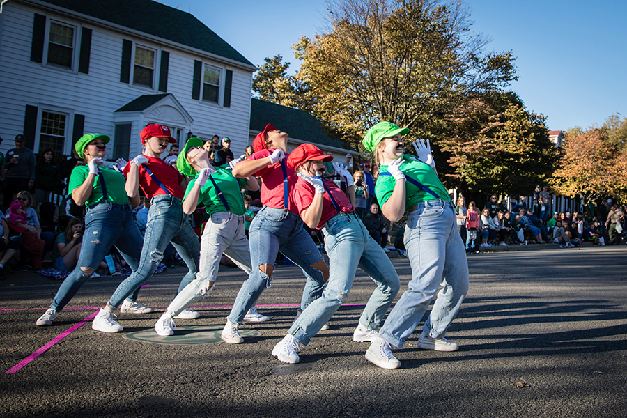 The annual Homecoming parade features bands, floats and skits sponsored by campus and community organizations and businesses. (Photo by Abigayle Rush/Northwest Missouri State University)