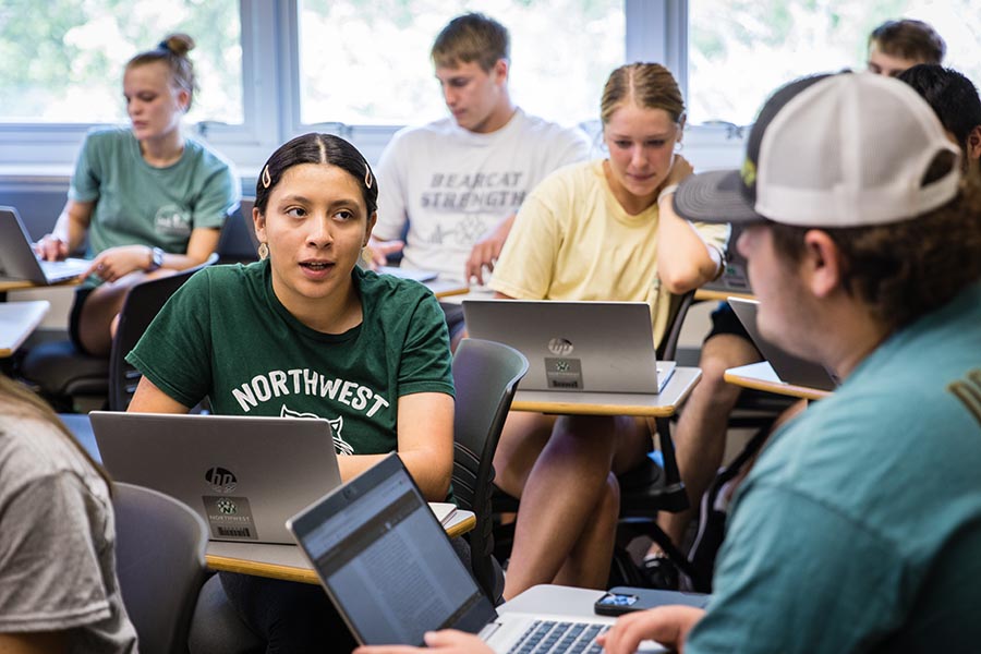 Northwest core courses and profession-based experiences, combined with a variety of resources and services at the University, help students successfully obtain degrees and pursue careers of their choice. (Photo by Lauren Adams/Northwest Missouri State University)