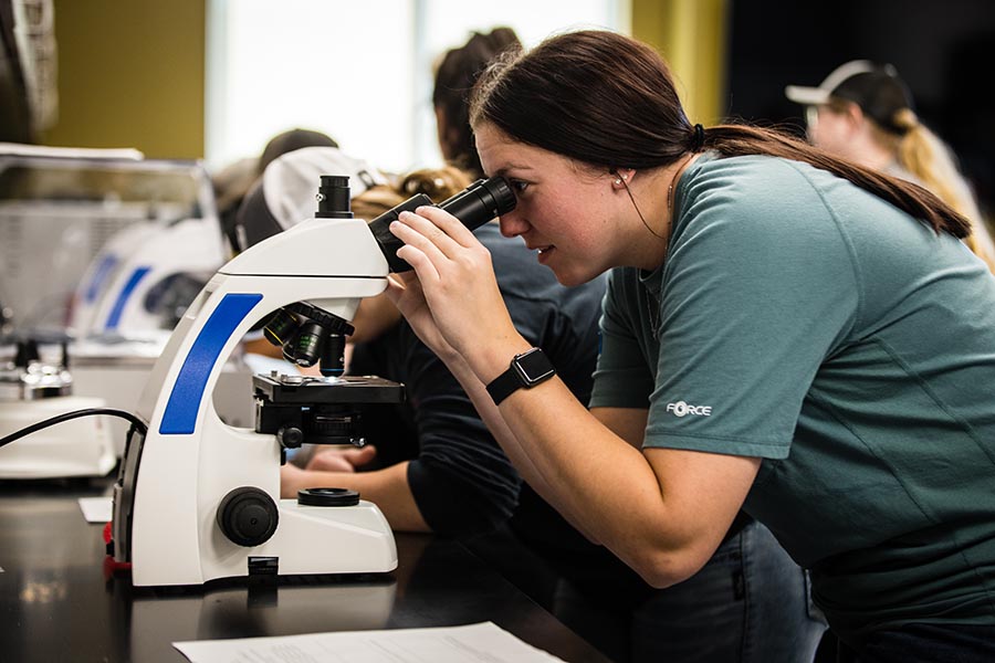 Coursework, student organizations and internships at Northwest help students build professional skills and their résumés during their time on the campus. (Photo by Lauren Adams/Northwest Missouri State University)