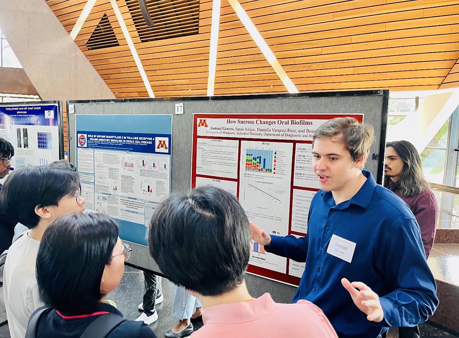 Samuel Groves presented the findings of his research at the University of Minnesota. (Submitted photo)