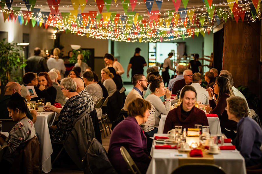 Students prepare all aspects of Friday Night Café, including the theme, menu selection, pricing and décor. (Photo by Todd Weddle/Northwest Missouri State University)