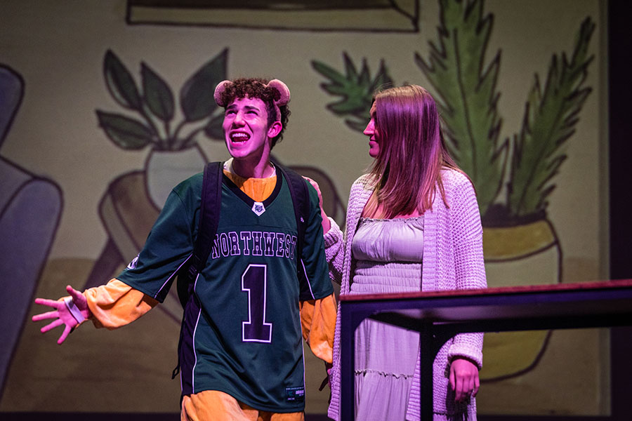 Phillip Motazedi (left) was honored with the People's Choice Award as the Best Skit Actor. (Photo by Lauren Adams/Northwest Missouri State University)