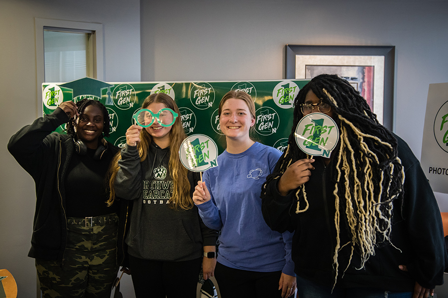 Northwest students posed for photos during last year's first-generation celebration. (Photo by Chandu Ravi Krishna/Northwest Missouri State University)