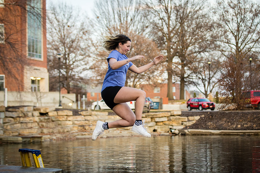 Katie O’Donnell was the top fundraiser during this year's Colden Pond Plunge campaign for St. Jude Children’s Research Hospital. (Photos by Lauren Adams/Northwest Missouri State University)