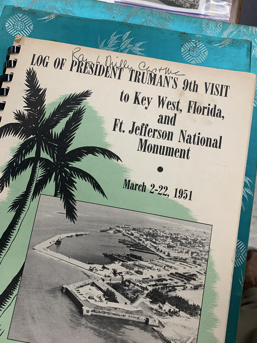 Log books detailing some of President Truman's travels are part of Ray Miller's artifacts donated to Northwest. 