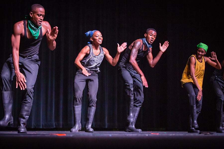 Step Afrika! — pictured here during a 2017 performance at Northwest — will return to the University on Jan. 31. (Photo by Todd Weddle/Northwest Missouri State University)