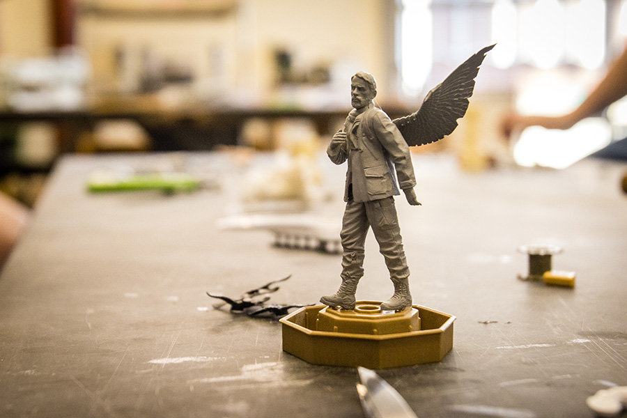 One student's sculpture begins to form.