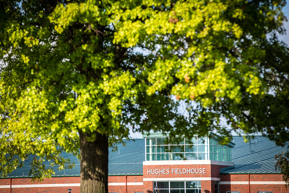 Facility Services making repairs this week to water line outside Hughes Fieldhouse