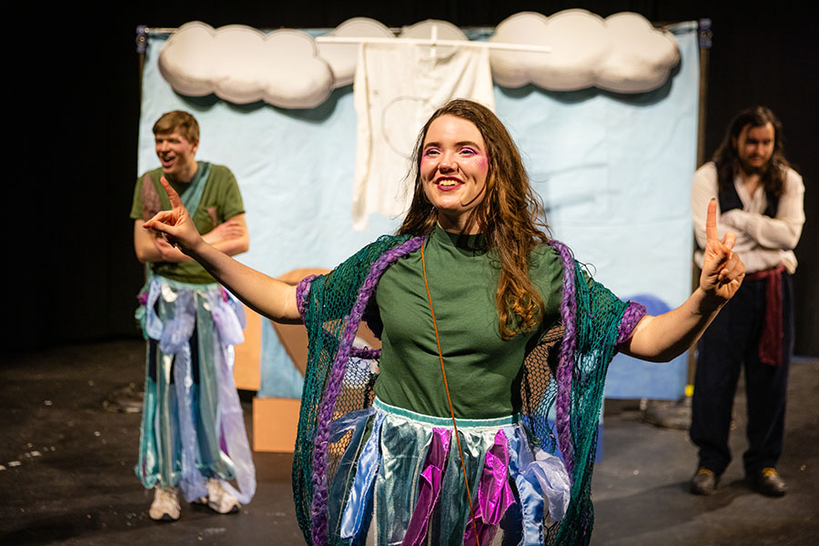 Grace Garrigan, pictured performing last fall in Alpha Psi Omega “Torrent of Friendship,” is directing Theatre Northwest's production of “Miracle on South Division Street.” (Photo by Todd Weddle/Northwest Missouri State University)