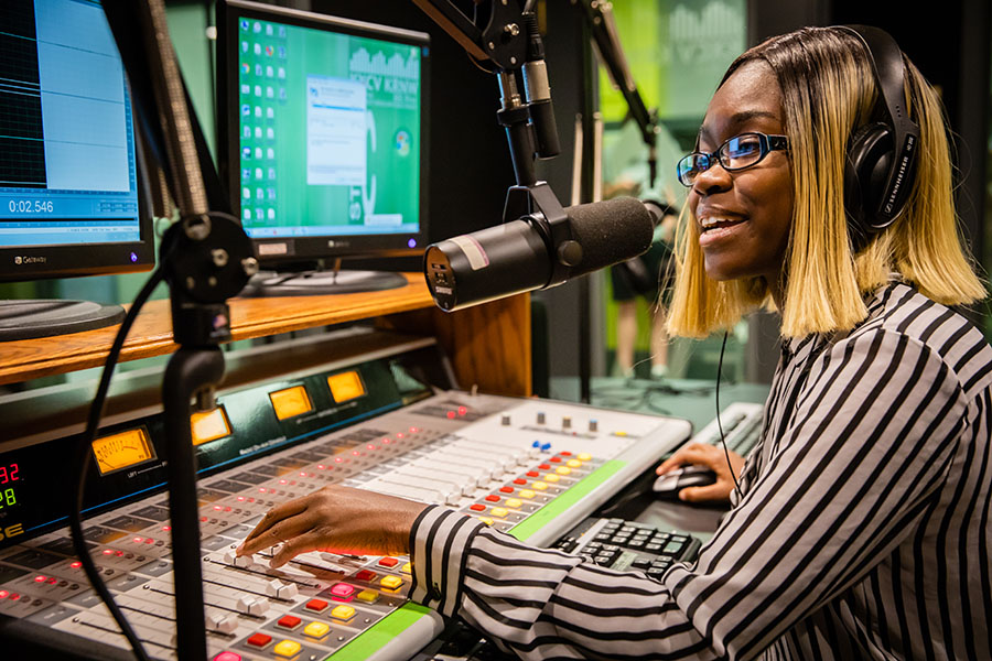 As an NPR affiliate headquartered at Northwest, KXCV-KRNW provides in-depth news and information to the region and serves as a valuable training ground to students pursuing careers in radio and broadcasting. (Photo by Todd Weddle/Northwest Missouri State University)