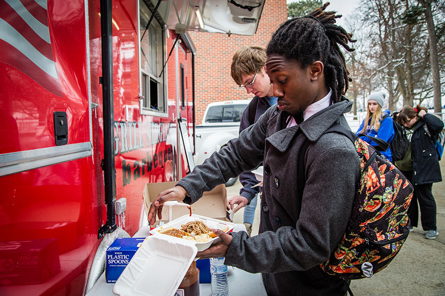 The Student Activities Council organizes Northwest Week each spring by sponsoring food trucks and other activities for students on the University campus. (Photo by Carly Hostetter/Northwest Missouri State University)